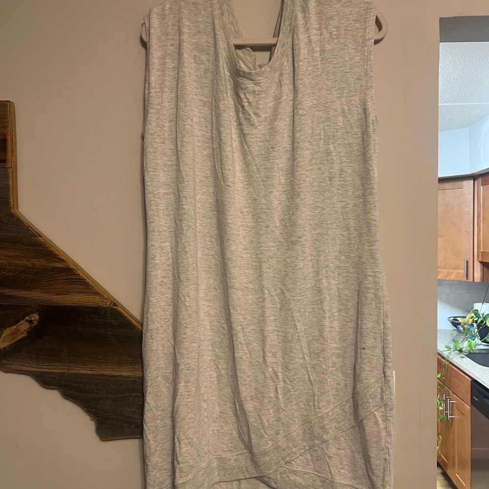 Athleta Heather Light Gray Ribbed Tank